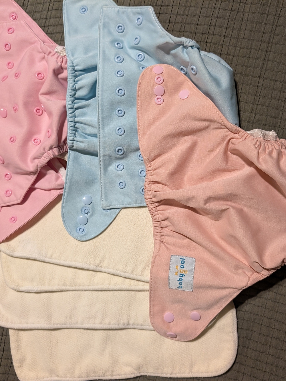 Reusable Cloth Diaper Covers - Pink & Light Blue